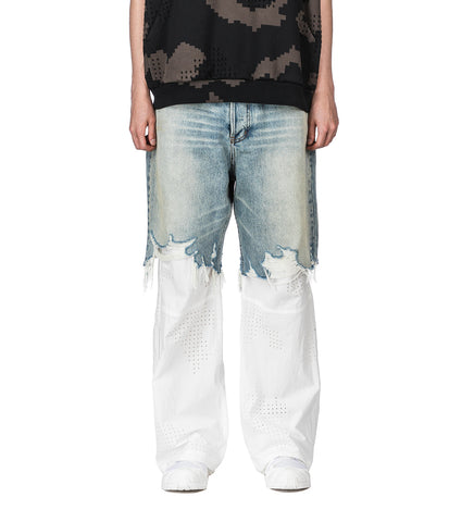 HYBRID DENIM PANTS BLUE