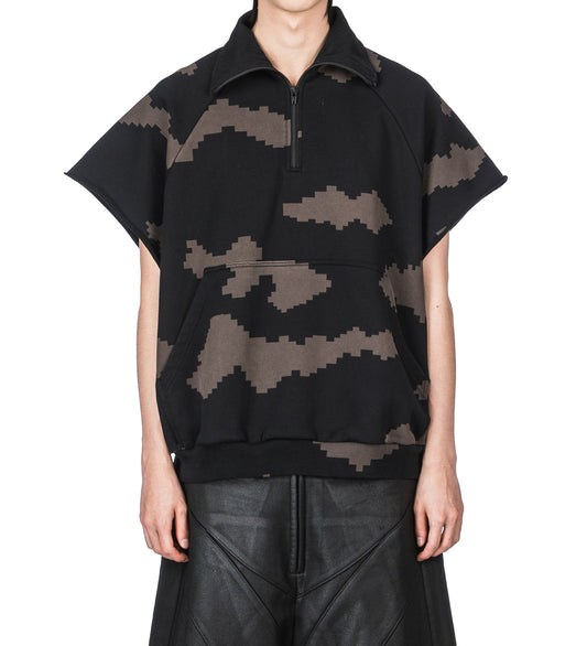 GRID CAMO SLEEVELESS ZIP SWEATSHIRT CAMO