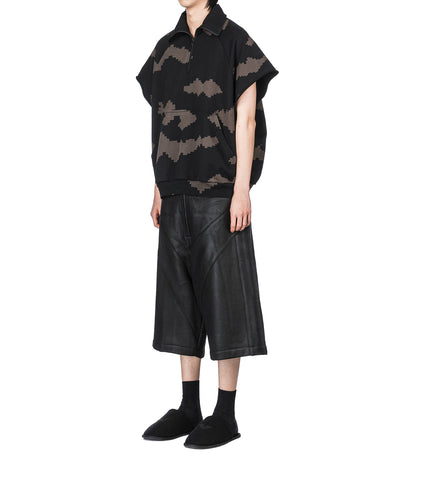 MOTO COATED SWEAT SHORTS BLACK