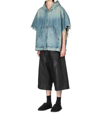 MOTO COATED SWEAT SHORTS BLACK