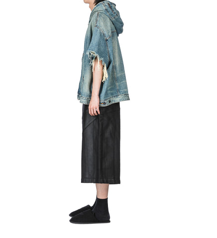 MOTO COATED SWEAT SHORTS BLACK