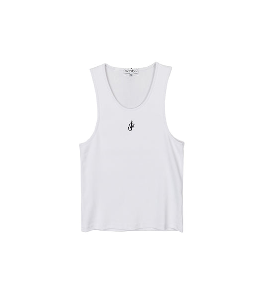 ANCHOR EMBROIDERY TANK TOP WHITE
