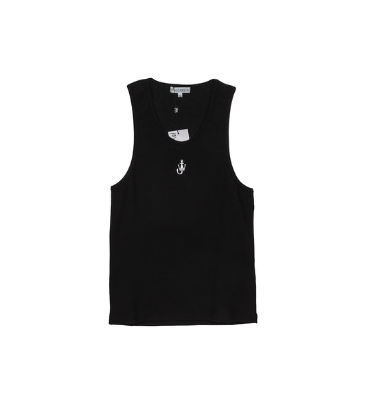 ANCHOR EMBROIDERY TANK TOP BLACK