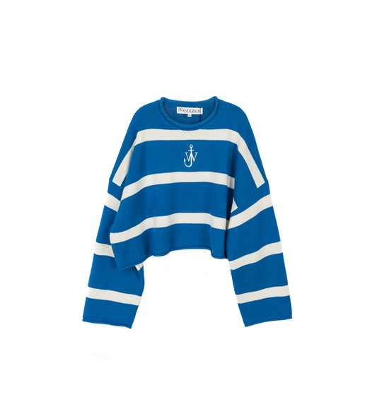 CROPPED ANCHOR JUMPER BLUE/WHITE