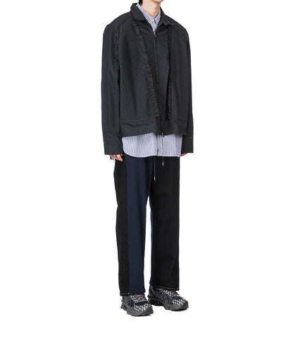 PLEATED PANEL JACKET BLACK