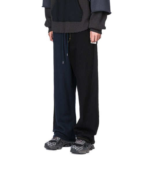 DENIM MERGING SWEAT PANTS BLACK/NAVY