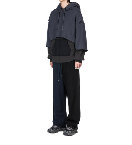 LAYERED HOODIE CHARCOAL/BLACK