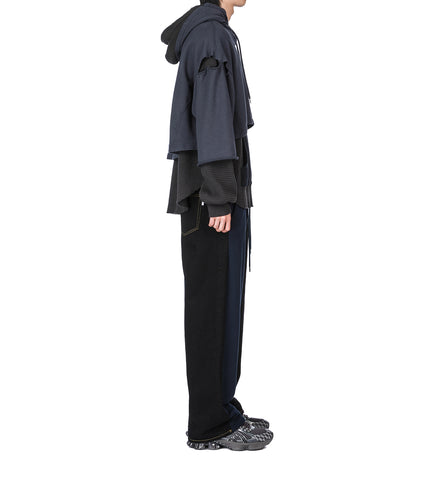 LAYERED HOODIE CHARCOAL/BLACK