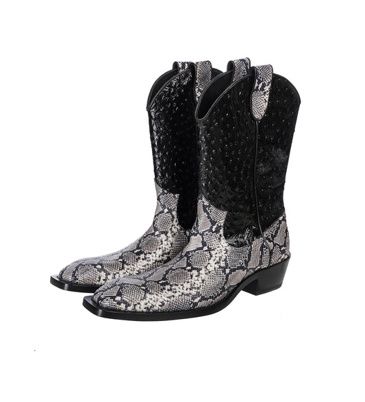COWBOY BOOT GREY AND BLACK