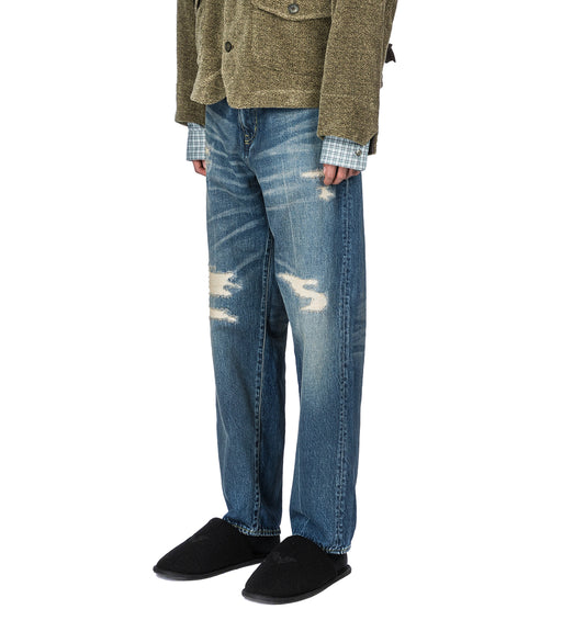 DAMARGED DENIM PANTS INDIGO