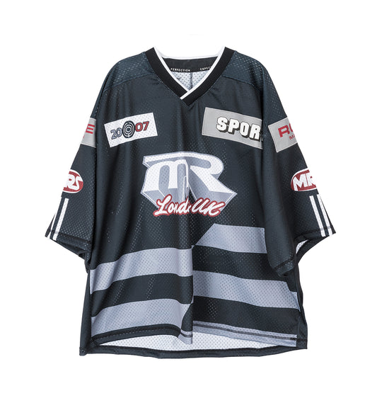 OVERSIZED HOCKEY TOP BLACK AND GREY