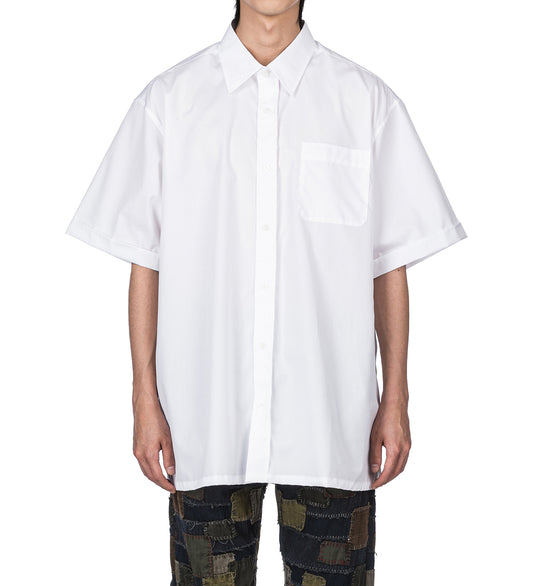 SHORT SLEEVE BUTTON WHITE