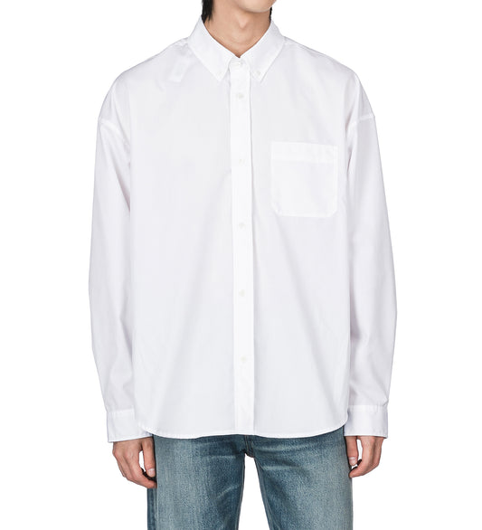 POPLIN BUTTON UP SHIRT WHITE