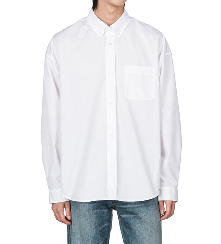 POPLIN BUTTON UP SHIRT WHITE