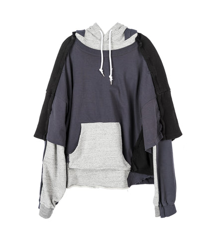 LAYERED HOODIE CHARCOAL