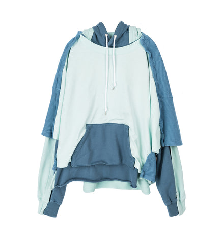 LAYERED HOODIE SMOKE BLUE