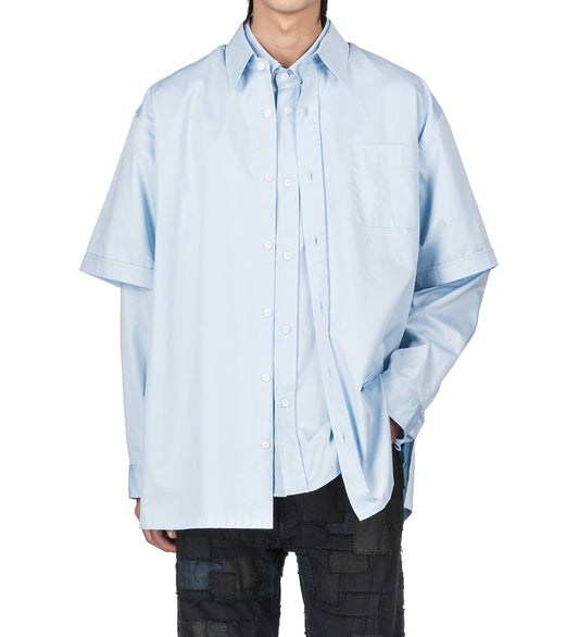 SHORT SLEEVE BUTTON BLUE
