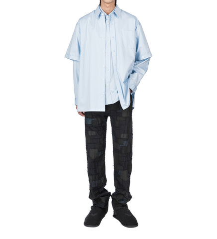 SHORT SLEEVE BUTTON BLUE