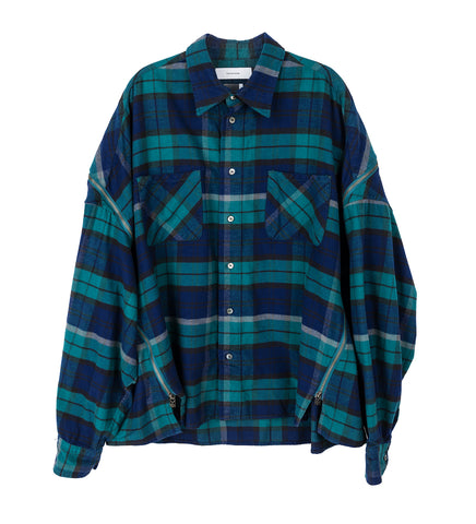 CHECK ZIPPER SHIRT NAVY CHECK