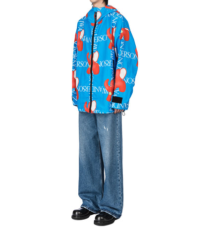 J.W.ANDERSON HOODED SHELL JACKET BLUE