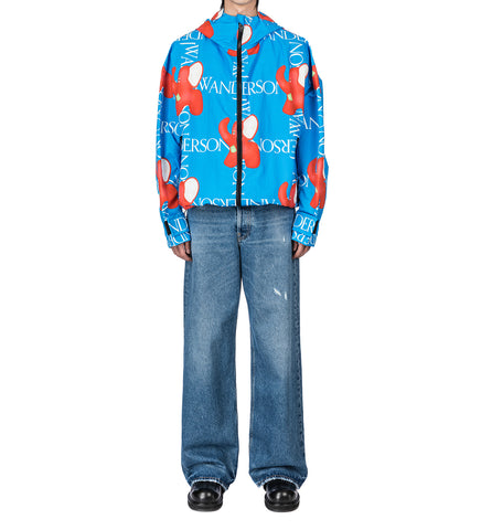 J.W.ANDERSON HOODED SHELL JACKET BLUE