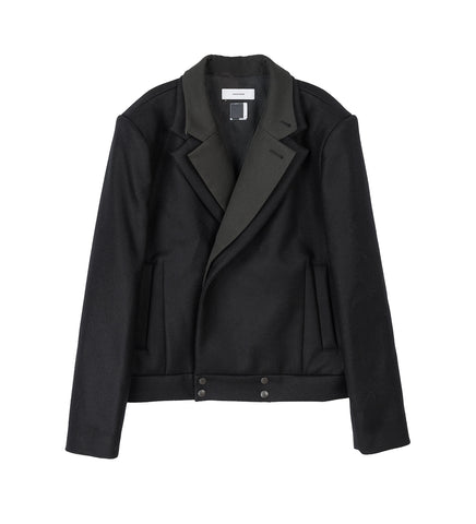 DOUBLE LAYERED WORSTED JACKET BLACK