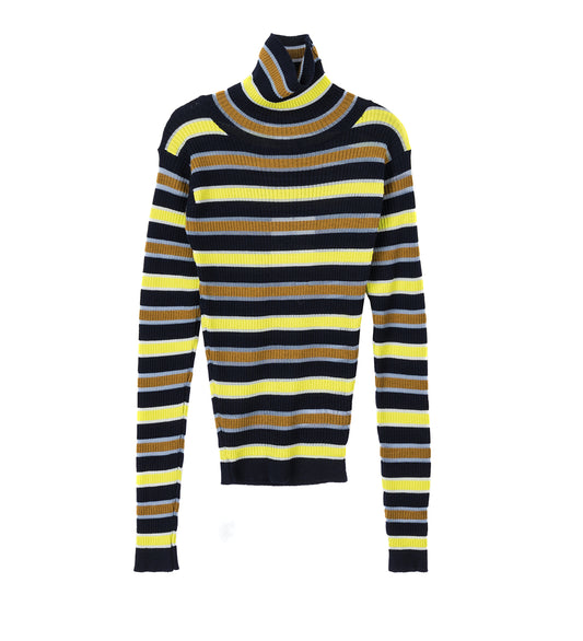LINE TURTLENECK NAVY STRIPES