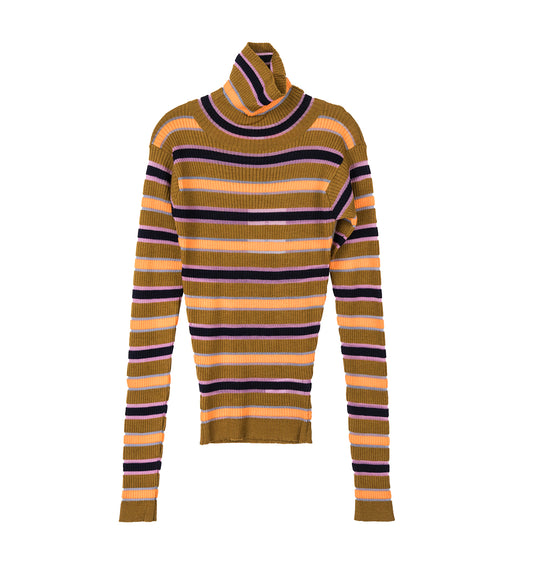 LINE TURTLENECK TAPENADE STRIPES