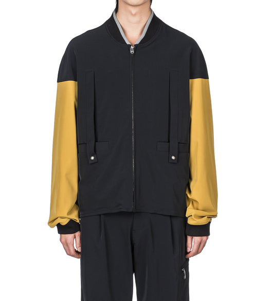 NOVALIS LIATRISORY BOMBER JACKET OBSIDIAN BLACK X MEDALLION YELLOW