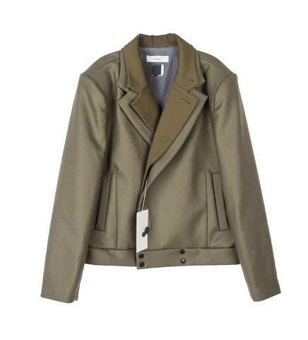 DOUBLE LAYERED WORSTED JACKET KHAKI