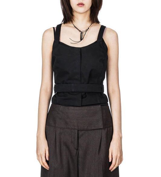 TRENCH VEST TASTEFUL BLACK MEGATWIST TWILL