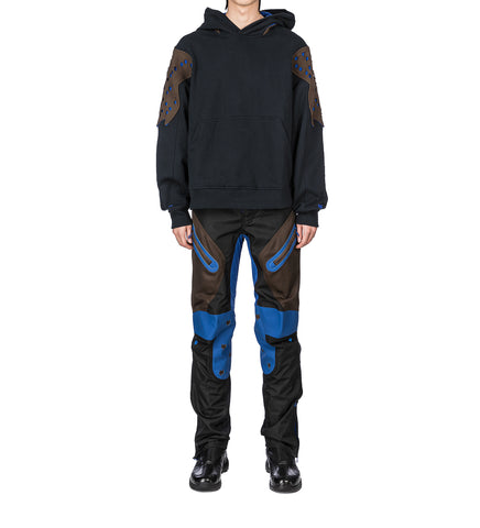 FOX LAB X KIKO KOSTADINOV PERFORATED FLEECE HOODIE BLACK RINSE