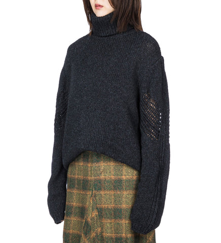 CAGE ROLLNECK CHARCOAL LOW TWIST MERINO