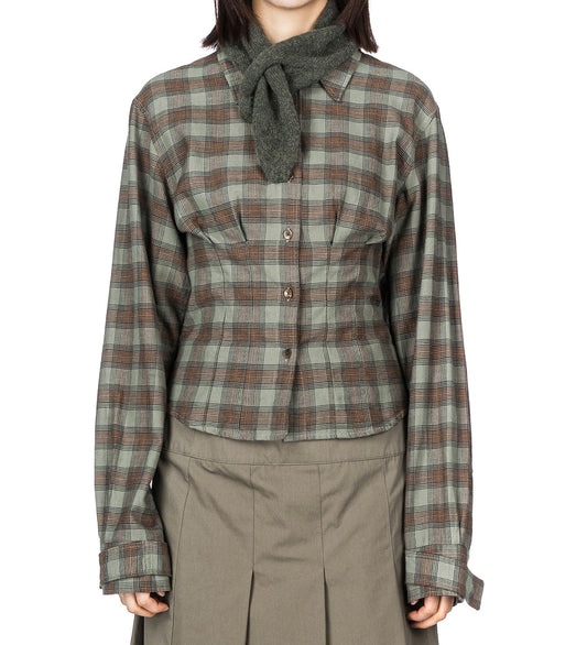 MINIATURE SCARF MOSS GREEN FUZZY ALPACA