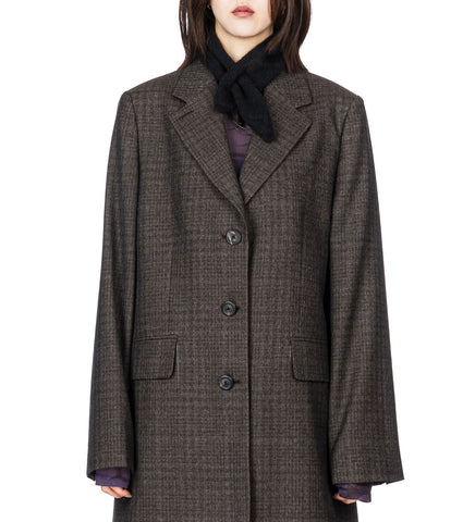 MINIATURE SCARF BLACK FUZZY ALPACA