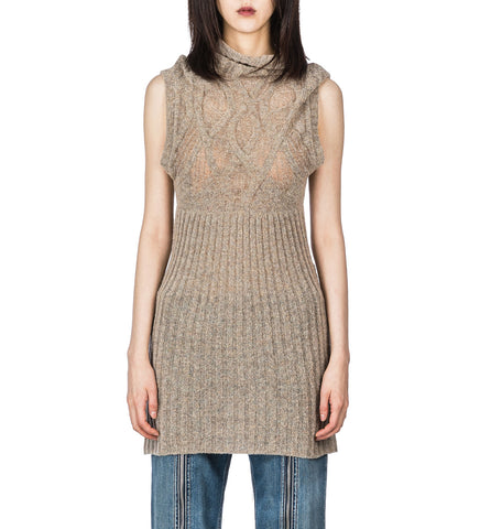 JEAN PAUL GAULTIER X KNWLS SLEEVELESS CLAVICLE TOP CREAM