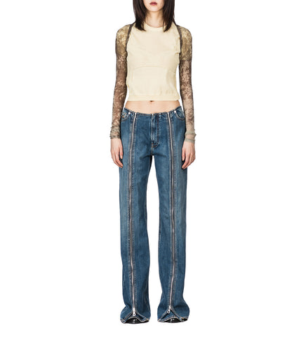 THE MEDAILLON MESH SLEEVES BEIGE/TAUPE