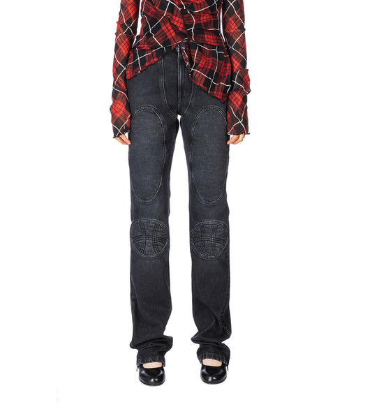 LACING DENIM JEAN VINTAGE BLACK