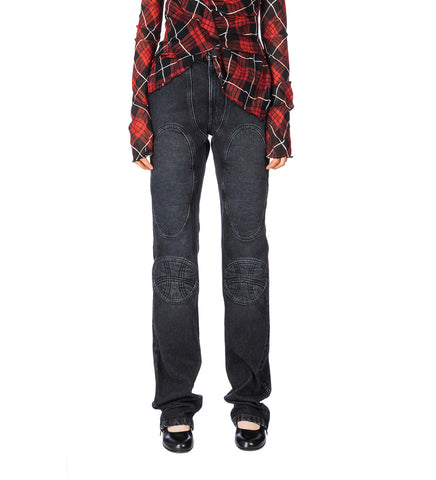 LACING DENIM JEAN VINTAGE BLACK