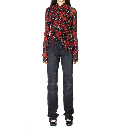 LACING DENIM JEAN VINTAGE BLACK