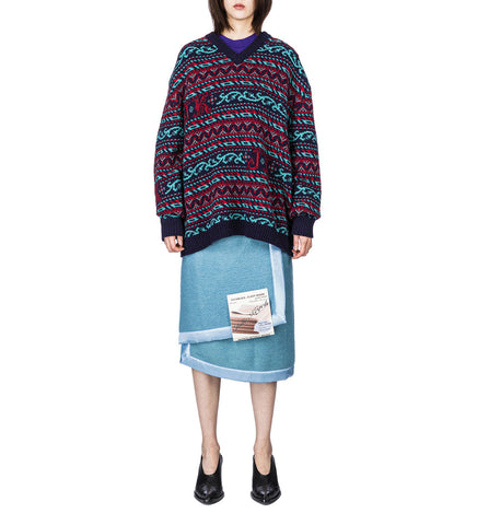 KAIR V NECK SWEATER NAVY