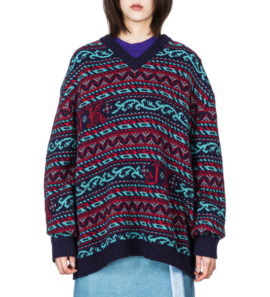 KAIR V NECK SWEATER NAVY