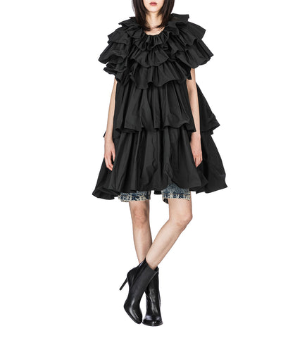 RUFFLE DRESS BLACK