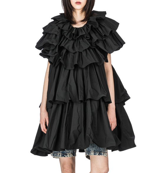 RUFFLE DRESS BLACK