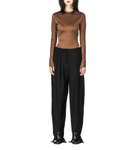 PIERCED LOOSE TAILORED TROUSERS BLACK