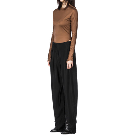 PIERCED LOOSE TAILORED TROUSERS BLACK