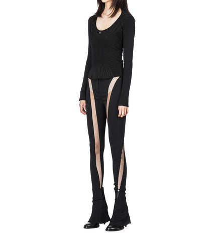 OPENED KNIT TOP BLACK