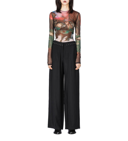 HOOK & EYE WIDE-LEG TROUSER BLACK