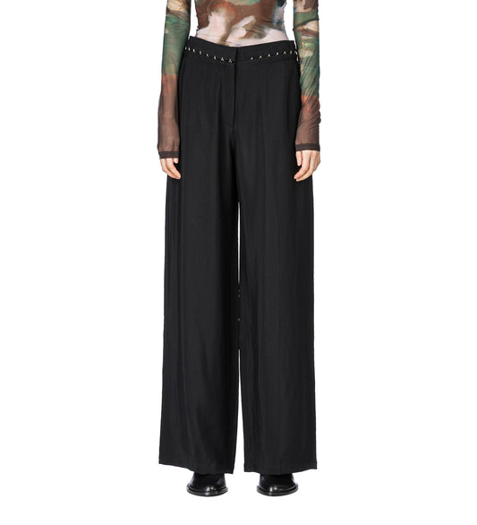 HOOK & EYE WIDE-LEG TROUSER BLACK