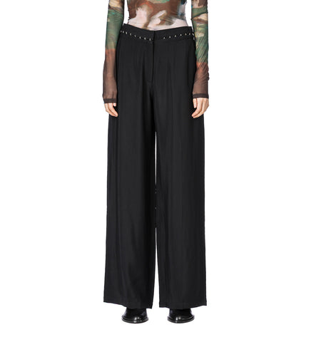 HOOK & EYE WIDE-LEG TROUSER BLACK